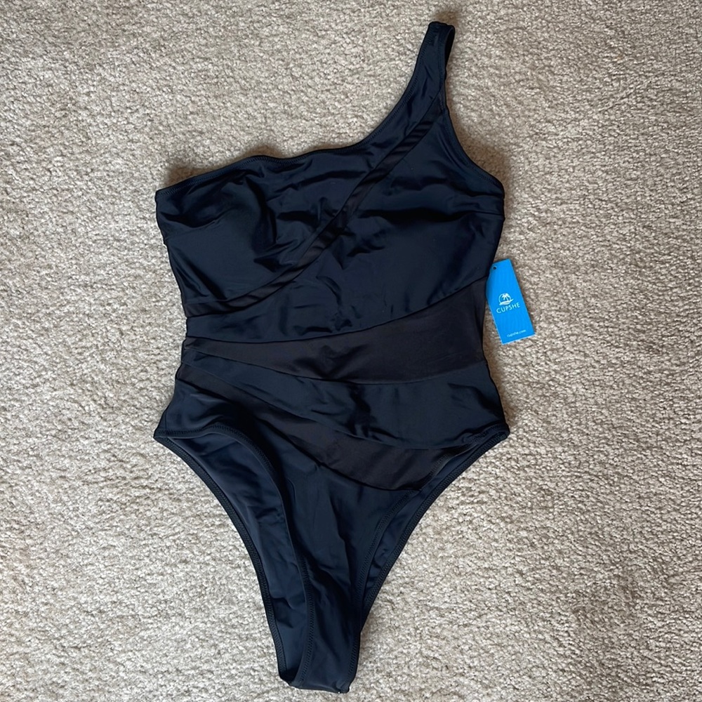 Cupshe Mesh One-Piece One Shoulder Swimsuit